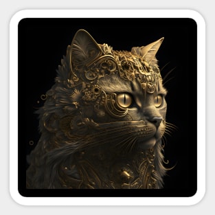 Cat in Gold Sticker